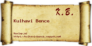 Kulhavi Bence névjegykártya